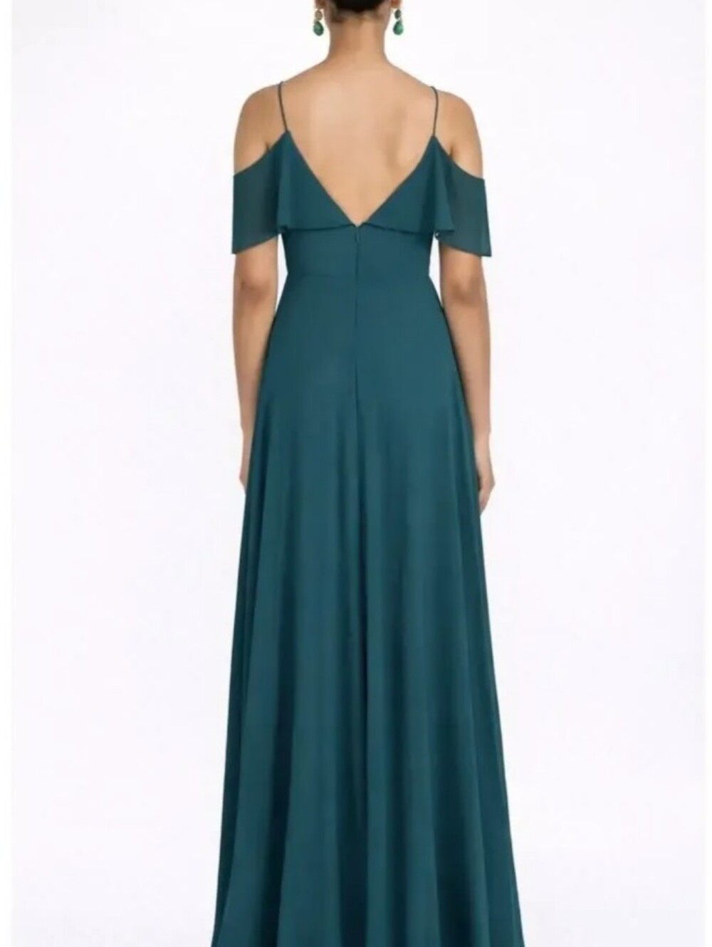 Jenny Yoo Mika Dress Caspian Sea Forest Green Bridesmaid Maxi Dress Size 14 - Picture 4 of 16